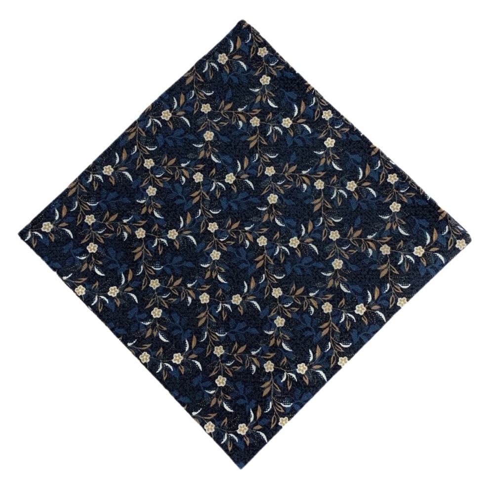 Navy Blue Rustic Style Pocket Square